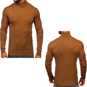 Suéter de Cuello Alto para Hombre, de Punto, Forrado, de Manga Larga, Cálido para Otoño, Anti-Pilling, Ajuste Regular, Poliéster Liso, al por Mayor - Product Image 5