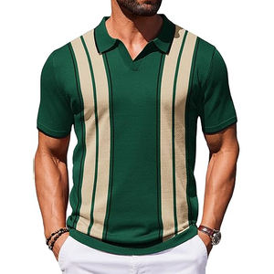 2025 vente en gros hommes polos motif à rayures élégant classique porter conception personnalisée polo t-shirts approvisionnement en vrac OEM - Product Image 1