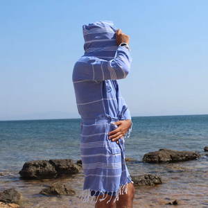 Albornoz turco Sultan Peshtamal con capucha de algodón de secado rápido de manga larga bata suave colorida mujeres hombres Albornoz - Product Image 1