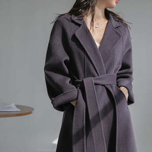 Abrigo de lana personalizado para mujer 2026, estilo gabardina, con solapa sólida, manga larga, cierre de un solo botón, transpirable - Product Image 2