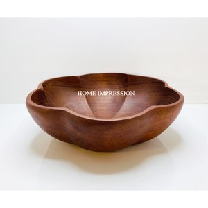 Grand saladier jetable en bois d'acacia fait à la main pour le riz, les nouilles, les bonbons, les fêtes, produit écologique, vente en gros - Product Image 4