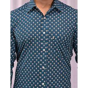 Chemise décontractée pour homme à imprimé floral en coton, manches longues et col montant, 100 % popeline et tissu Oxford respirant, ODM OEM - Product Image 2