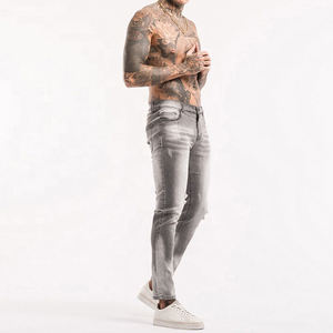Haute qualité hommes à la mode Street Wear confortable jambe droite hommes Jeans élastique décontracté Denim Jeans pantalon - Product Image 2