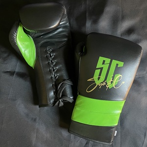 High Quality <b>Black</b> Cowhide Leather MMA Sanda Boxing <b>Gloves</b> Custom <b>Laced</b> Hand Grips Breathable Training Sparring 12oz 16oz - Product Image 4