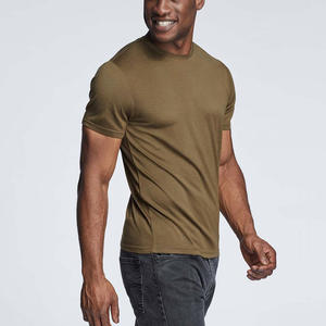 T-shirt pour hommes de haute qualité 100% coton coupe ample col simple demi-manches imprimé haut à la mode - Product Image 2