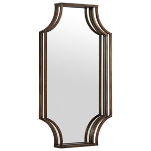 Grand miroir mural géométrique en métal noir, accent décoratif architectural de luxe pour la décoration intérieure moderne - Product Image 1