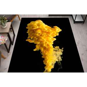 Yellow Smoke Printed <b>Rug</b>: Modern, Anti-Slip, Custom Design,<b>Chenille</b> <b>Rug</b> - Product Image 1