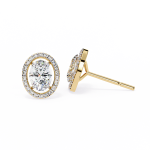 18K Gold Unique Stud Earring with Lab-Grown Diamond Rose Gold and White/Yellow Gold Options for Engagement - Product Image 1
