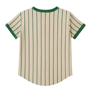 Camiseta de Béisbol a Rayas Color Marfil para Mujer, Ropa de Hermandad Griega, Estilo Universitario Rosa y Verde, Elegante Ropa Griega - Product Image 4