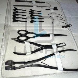 LUNAR New Pro Tape Press Plier Kit de herramientas para extensiones de cabello en negro mate Acero inoxidable Nylon Etiquetado de marca personalizado disponible - Product Image 6