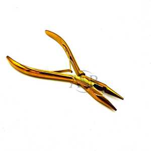 Pince à micro-perles en acier inoxydable, logo personnalisé, plaqué or, pince à extensions de cheveux, service OEM - Product Image 1