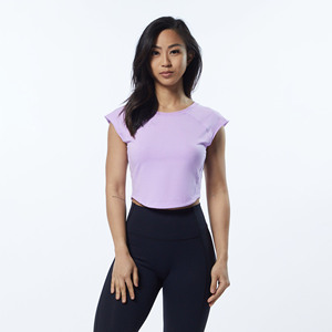 Top corto liso de algodón de primera calidad liso, camisetas ajustadas personalizadas para mujer, camisetas personalizadas para mujer - Product Image 1