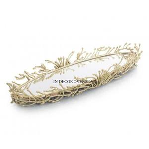 Latest Pattern Arrival High Grade Gold Plated Prime Quality Borders For Round Shape <b>Food</b> Items Serving <b>Tray</b> In Impressive Price - Product Image 5