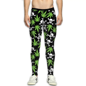 Leggings de sport de compression pour hommes à taille haute pour la musculation et la course à pied avec logo sur la taille - Product Image 3