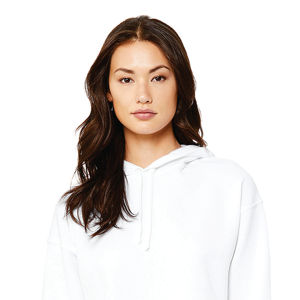 Airlume-Sudadera con capucha para mujer, de algodón peinado y anillo, 52%, forro polar, color blanco, con hombros caídos, 48% - Product Image 4