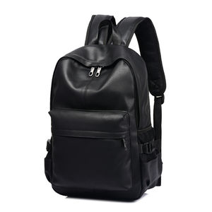 Sac à dos unisexe zippé tendance en cuir artificiel doublure souple en coton décontracté collège école usage quotidien vente en gros cadre externe - Product Image 1