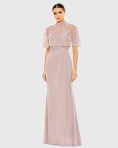 Elegante vestido de cóctel para mujer, vestido de noche transpirable de longitud completa en malla de polietileno, bordado de perlas, rebordear, característica antiestática - Product Image 3