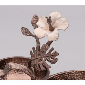 Cuenco de Chocolate de triple sección con tallo Floral, elegante Servidor de aperitivos de Metal para decoración del hogar y centro de mesa de comedor - Product Image 3