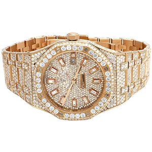 Meilleure vente montre Moissanite de haute qualité diamant effet glacé acier inoxydable verre résistant à l'eau prix d'usine DEF laboratoire cultivé - Product Image 2