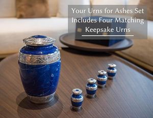 Handmade <b>Large</b> Adult Mosaic Aluminium Glass Cremation <b>Urn</b> Unique Funerals Supply With Individual Tiles Applied Burial - Product Image 4