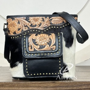 Sacs à bandoulière en cuir de vachette vintage faits à la main en gros pour femmes, sacs à main de luxe de haute qualité - Product Image 1