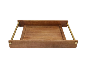 Bandeja para servir de madera con acabado natural, regalo elegante para el uso de la Mesa de Ramadán en el hogar y el hotel - Product Image 4