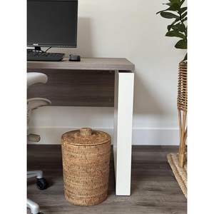 Cesta tejida Kouboo Rattan Brown L para residuos secos y orgánicos - Product Image 3