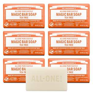 Jabón en Barra Dr. Bronner's PureCastile Magic (5 oz, Paquete de 6), Jabón Sólido Blanqueador con Aceites Orgánicos Certificados Regeneradores para el Cuerpo - Product Image 1