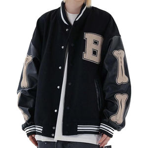 Vestes de sport streetwear simples, vestes de sport à lettres, vestes de sport blanches, vêtements décontractés pour hommes - Product Image 1