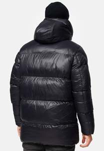 Veste matelassée de créateur en polyester lourd pour hommes manteau d'hiver surdimensionné extérieur imperméable bulle bouffée rembourré toile tissu avant - Product Image 2