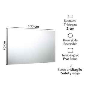 Miroir encadré à bords polis réversible 100x70cm - Product Image 4