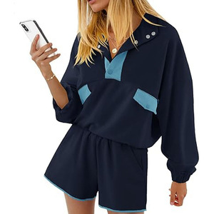 Sweat-shirt à manches longues pour femmes, détail zippé, streetwear moderne, texture douce et confortable, parfait pour les vêtements tendance - Product Image 1