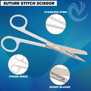 Set de ciseaux d'allaitement 3 pièces avec pince hémostatique, ensemble de ciseaux d'allaitement et de pinces de qualité supérieure Ciseaux chirurgicaux Lister par Vaslcare - Product Image 2