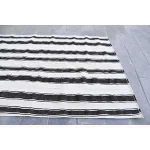 พรมตุรกีโบราณ ขนาด 5.6x9 ฟุต พรมขนาดใหญ่ พรมเปอร์เซียสีดำ - Product Image 5