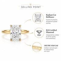 18K Weißgold Labor-Gezüchteter Diamant Smaragdschliff Eternity Ring Fassung-Set IGI-Zertifiziert Breiter Ring für Damen Party