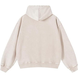 Sweat à capuche vintage unisexe lavé à l'acide 100% coton, col à capuche de détresse lourd, motif solide, poche, pull-over d'hiver pour hommes - Product Image 2