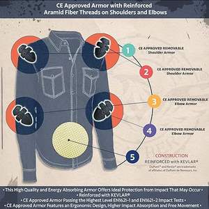 Camisa de Franela Protectora de Invierno para Motocicleta, Talla Grande, con Forro Reforzado para Conducir en Carretera, Transpirable y Cómoda - Product Image 3