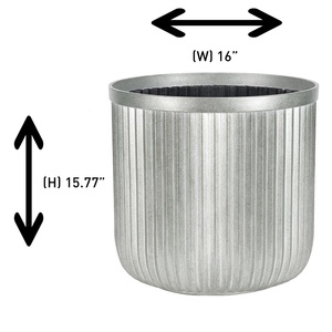 Premium quality Galvanized Planter Flower <b>Pot</b> Garden & Home Decorations Metal Round Tub Garden Planter with side metal handle - Product Image 4