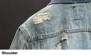 Vestes en jean décontractées personnalisées pour hommes grandes tailles, respirantes, coupe-vent, col montant, style streetwear, fermeture éclair sur le devant, conception OEM - Product Image 3