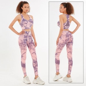 3D impreso elegante gimnasio mujeres chándal diseño de alta calidad transpirable 2 piezas Conjunto personalizado 100% algodón entrenamiento Yoga conjunto - Product Image 6