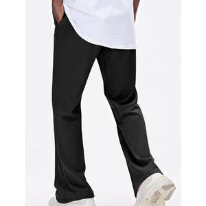 กางเกงขาตรงสำหรับผู้ชายกางเกงผู้ชายทรงตรงผ้าย้อมสีพื้นใส่สบายไม่ยับ - Product Image 6