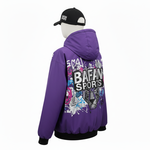 <b>Women</b> Hooded Windbreaker <b>Jacket</b> High Quality Polyester <b>Purple</b> Panel Style Custom Printed Logo Windbreaker <b>Jacket</b> <b>For</b> <b>Women</b> - Product Image 5