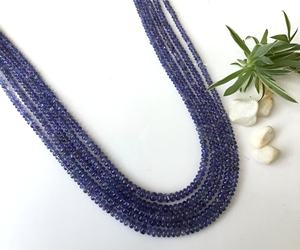 ลูกปัดแทนซาไนต์ธรรมชาติแบบเรียบ 1 เส้น สำหรับทำเครื่องประดับอัญมณ์ - Product Image 3