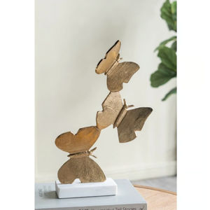 Fancy Roman Grecian Home Office Table Decor Metal Artesanía Regalo Exclusivo Golden Laurel Leaf Wreath Escultura en Base de mármol - Product Image 5