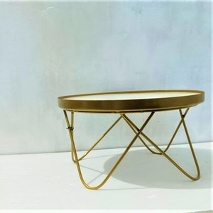 Venta al por mayor de lujo de metal pastel de pie con blanco y oro de mármol Base de exhibición de pastelería de pie para el hogar cocina uso - Product Image 6