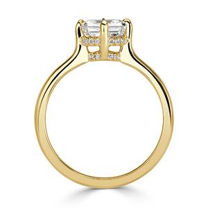Bague en diamant de laboratoire taille Asscher, confectionnée avec un magnifique design halo, dotée d'un diamant solitaire CVD VVS2 de 1,50 carat, cette exquise bague - Product Image 3