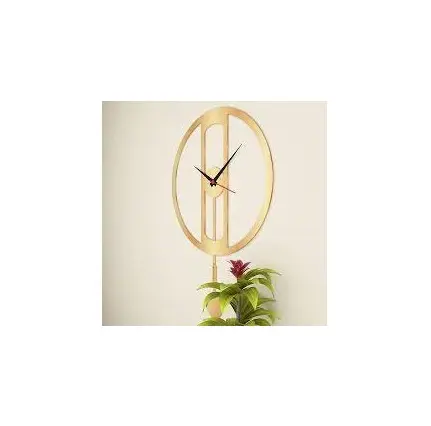 Metal wall clock and handicraft pure golden brass wall clock best selling product simple design