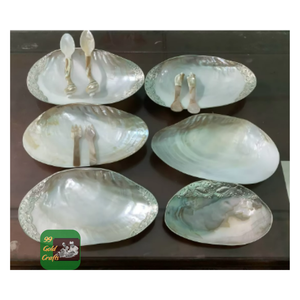 ÉLÉGANT OCEAN SHELL PLAQUE AVEC DÉTAILS EN LAITON POUR UNE DÉCORATION DE LUXE OU UN PLATEAU D'AFFICHAGE DE FÊTE FABRIQUÉ AU VIETNAM - Product Image 4