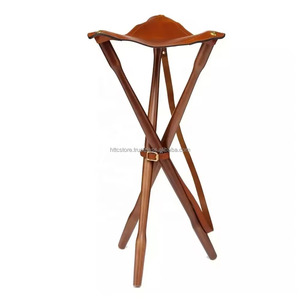 Wholesale Price Tripod Wooden <b>Folding</b> <b>Stool</b> Leather Seat Camping Outdoor Fishing Hunting <b>Stool</b> - Product Image 3