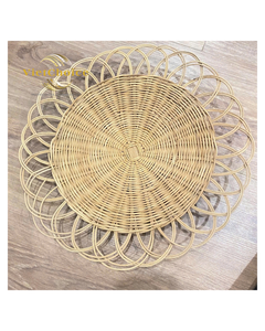 VietChoice OEM ODM Eco-Friendly Premium Quality Bambou Peint à la main Mosaïque Fleurs Set de table Plateau de service Plats Assiettes - Product Image 4